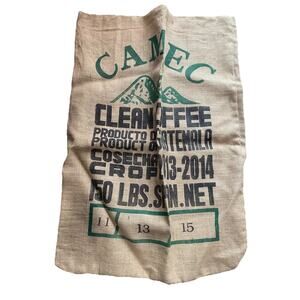 2 X Camec ~Coffee Jute/Burlap Bag 28x40 in Guatemala 2013/2014